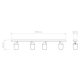 Versatile White Quadruple Spotlights