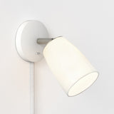 Sleek White Plug-In Wall Lamp