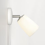 Sleek White Plug-In Wall Lamp