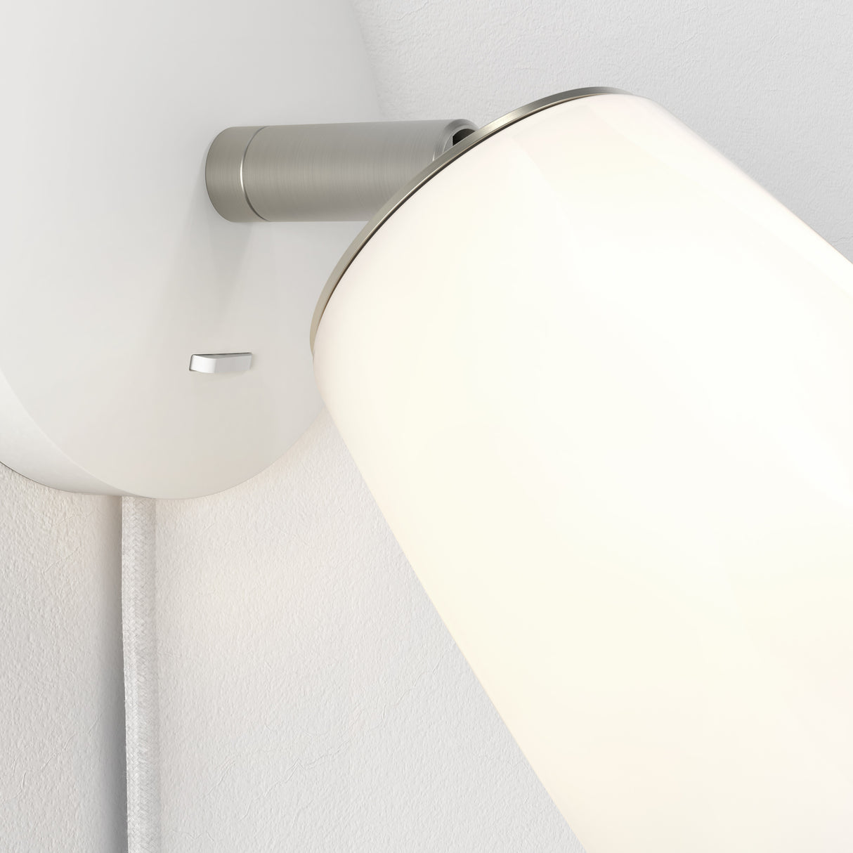 Sleek White Plug-In Wall Lamp