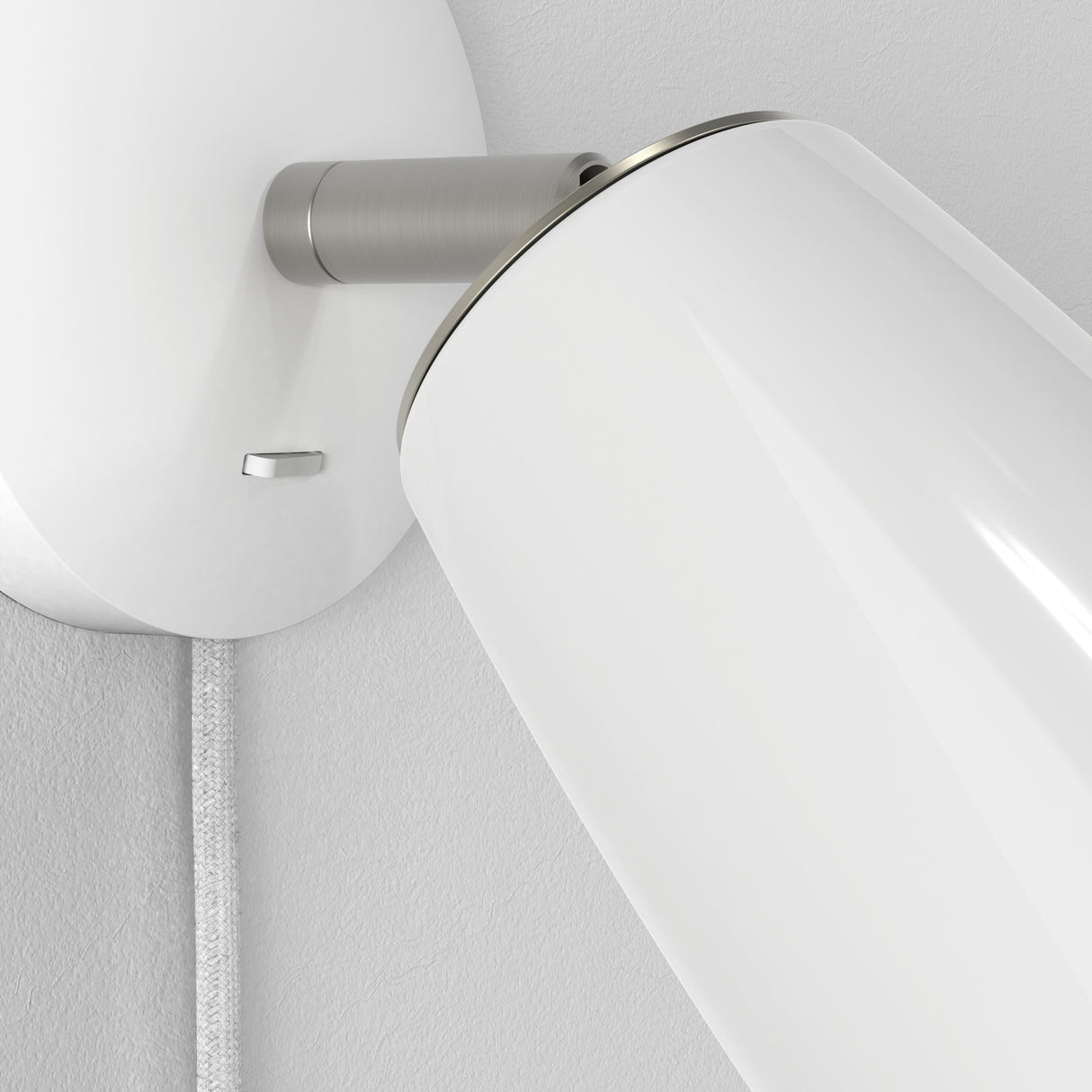 Sleek White Plug-In Wall Lamp