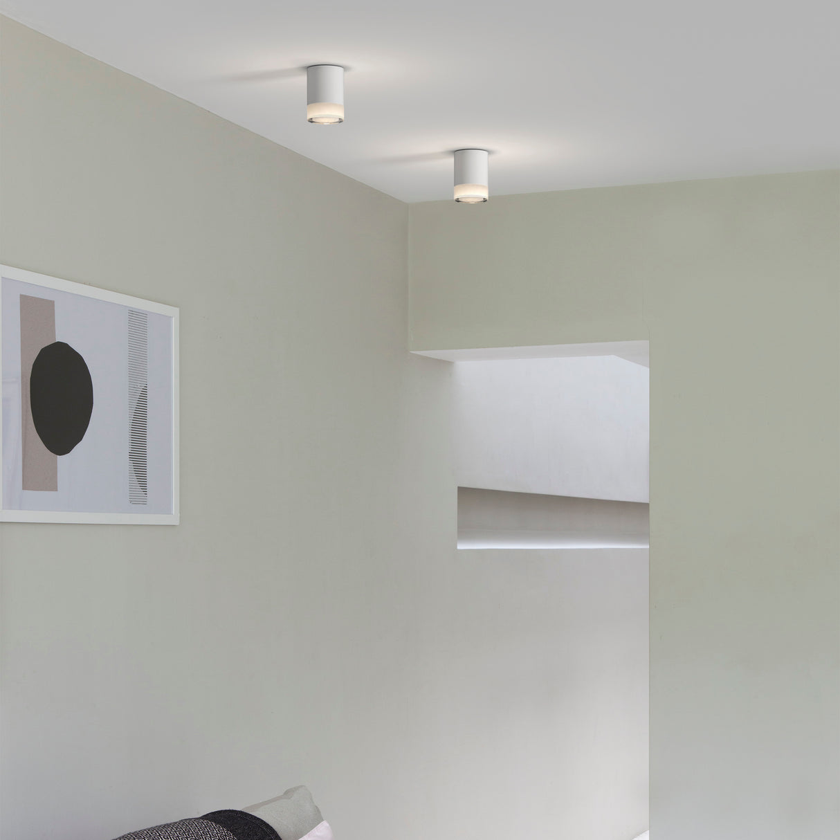 Modern Minimalist Ceiling Fixture, Matte White