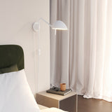 Matte White Serge Wall-Mounted Plug-In Lamp