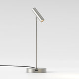 Modern Metallic USB-C Desk Lamp in Matte Nickel Finish