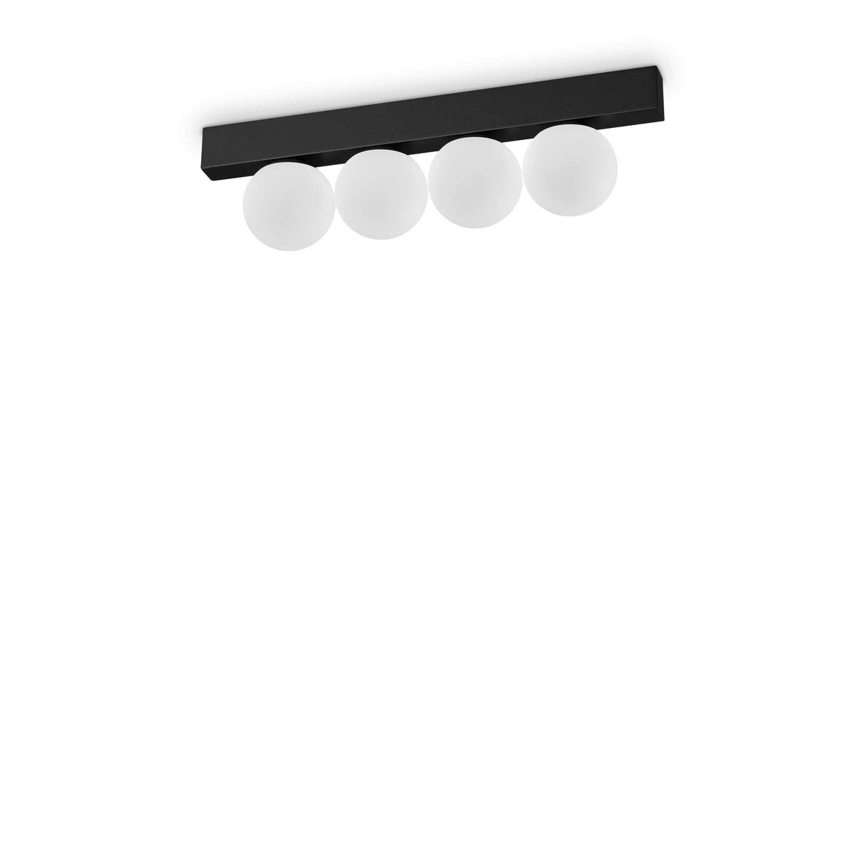 Black Quadrant Ping Pong Ceiling Light with Four Bulbs