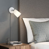 Sleek White Plug-In Wall Lamp