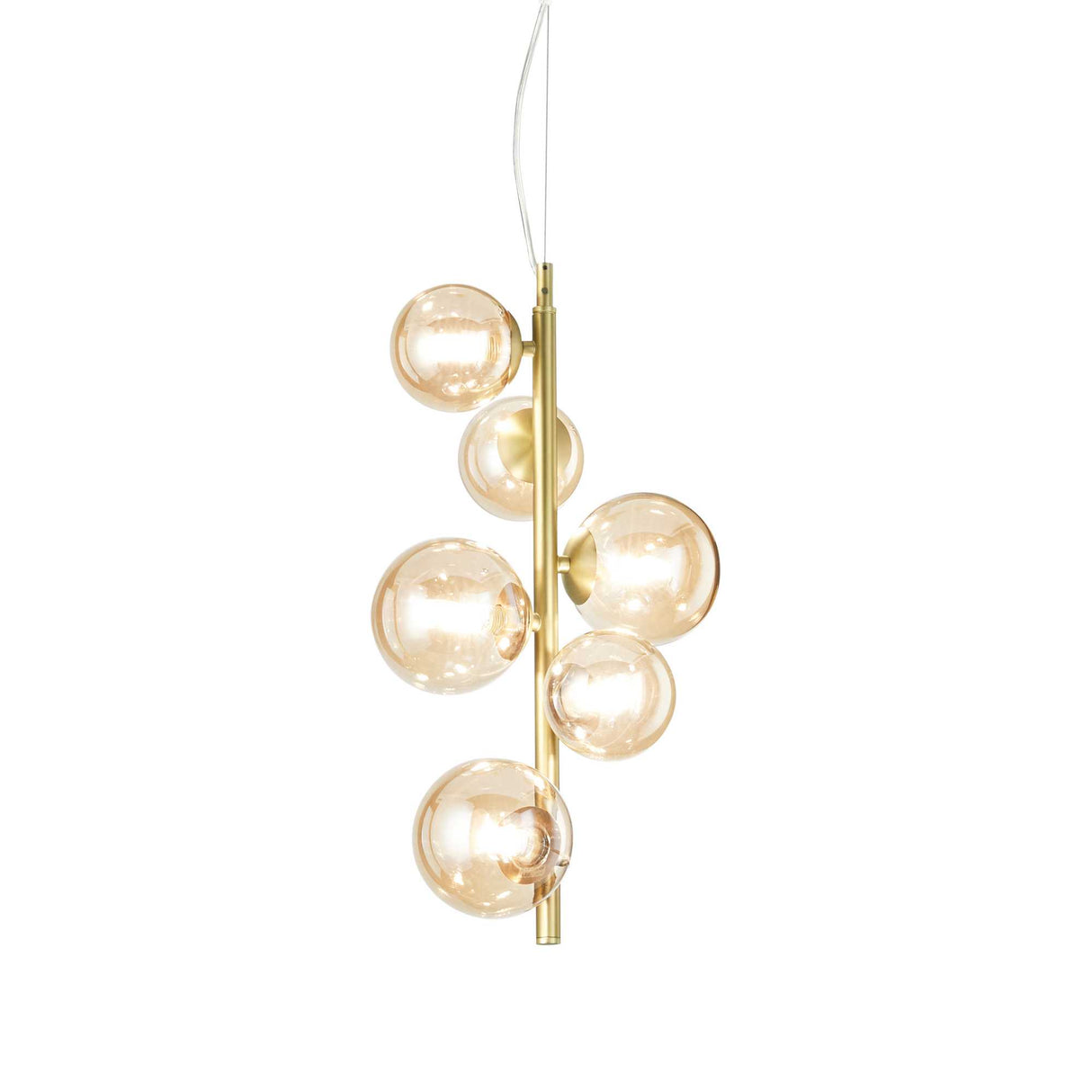 Elegant Amber Glow: 6-Light Perlage Pendant Fixture