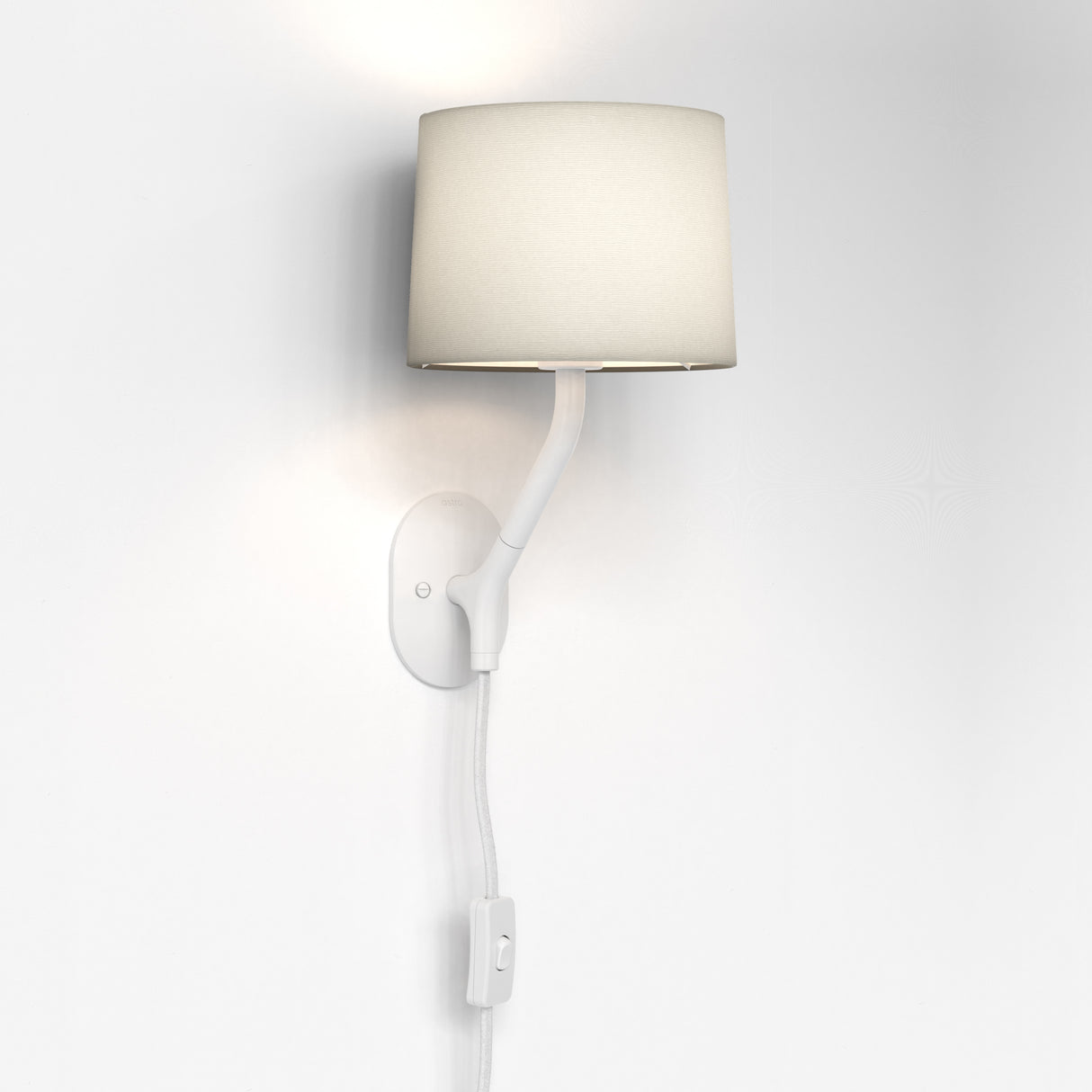 Modern Matte White Wall Sconce with Fabric Shade