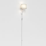 Modern Matte White Wall Sconce with Fabric Shade