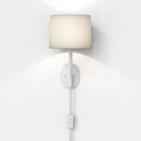 Modern Matte White Wall Sconce with Fabric Shade