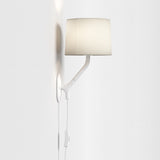 Modern Matte White Wall Sconce with Fabric Shade