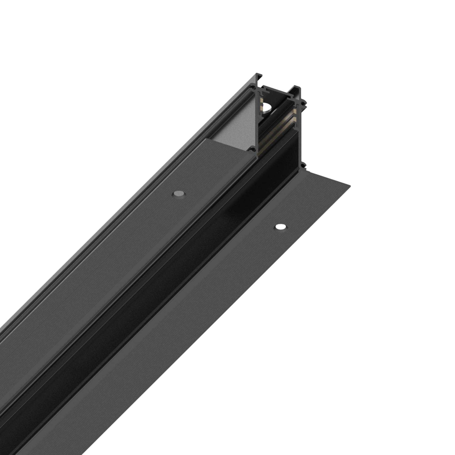 Sleek Black Recessed LED Profile - 1000mm