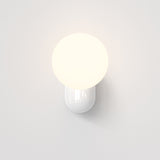Glossy White Lyra Single Wall Sconce