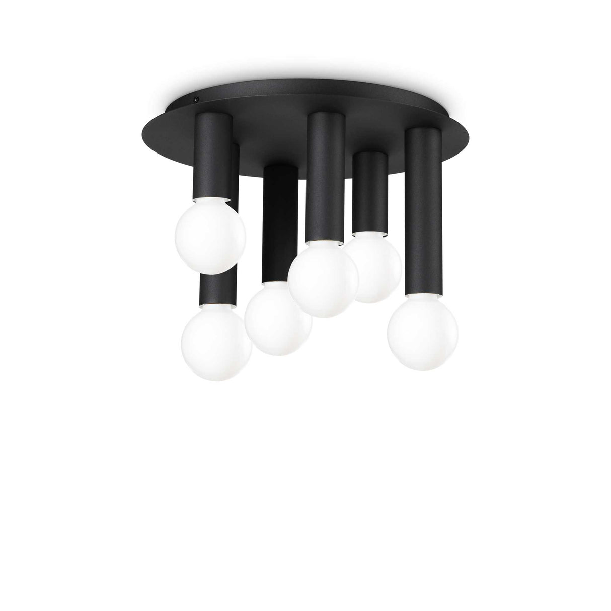 Sleek Black 6-Bulb Ceiling Light Fixture