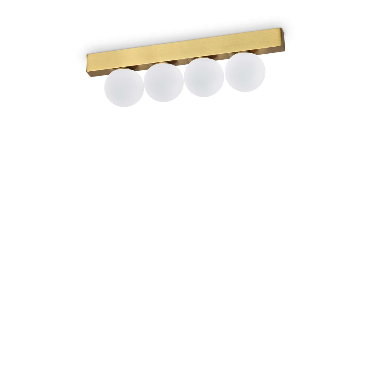 Brass Quad-Bulb Ping Pong Ceiling Fixture