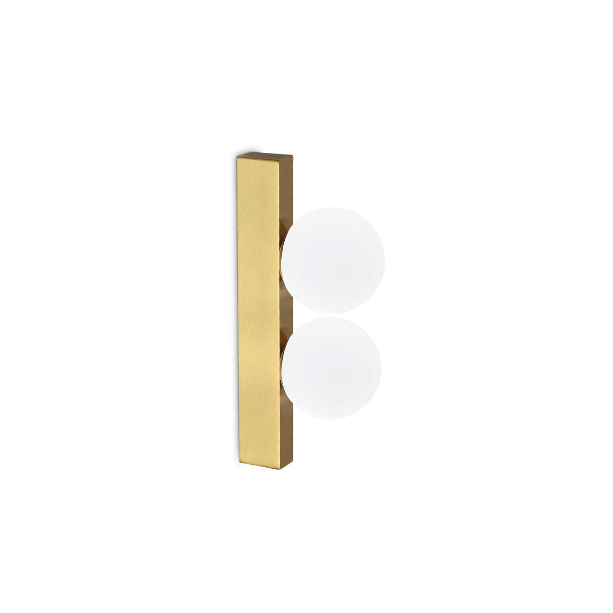 Double Globe Brass Wall Light Fixture