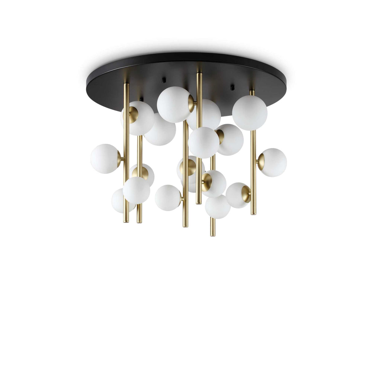 Illuminated Elegance: White Perlage 18-Bulb Flush Ceiling Fixture