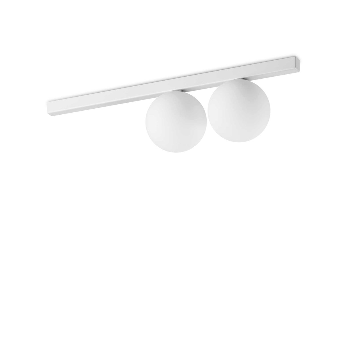 Dual Sphere Flush Mount Ceiling Light in White