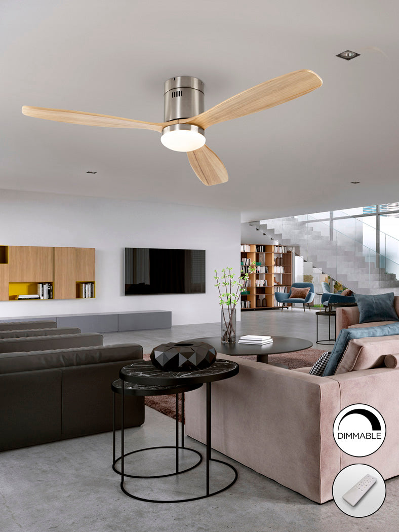 Siroco Wood Grain Dimmable Ceiling Fan