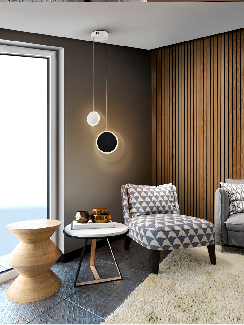 Two-Tone Dual Light Lamp: White & Black Edition