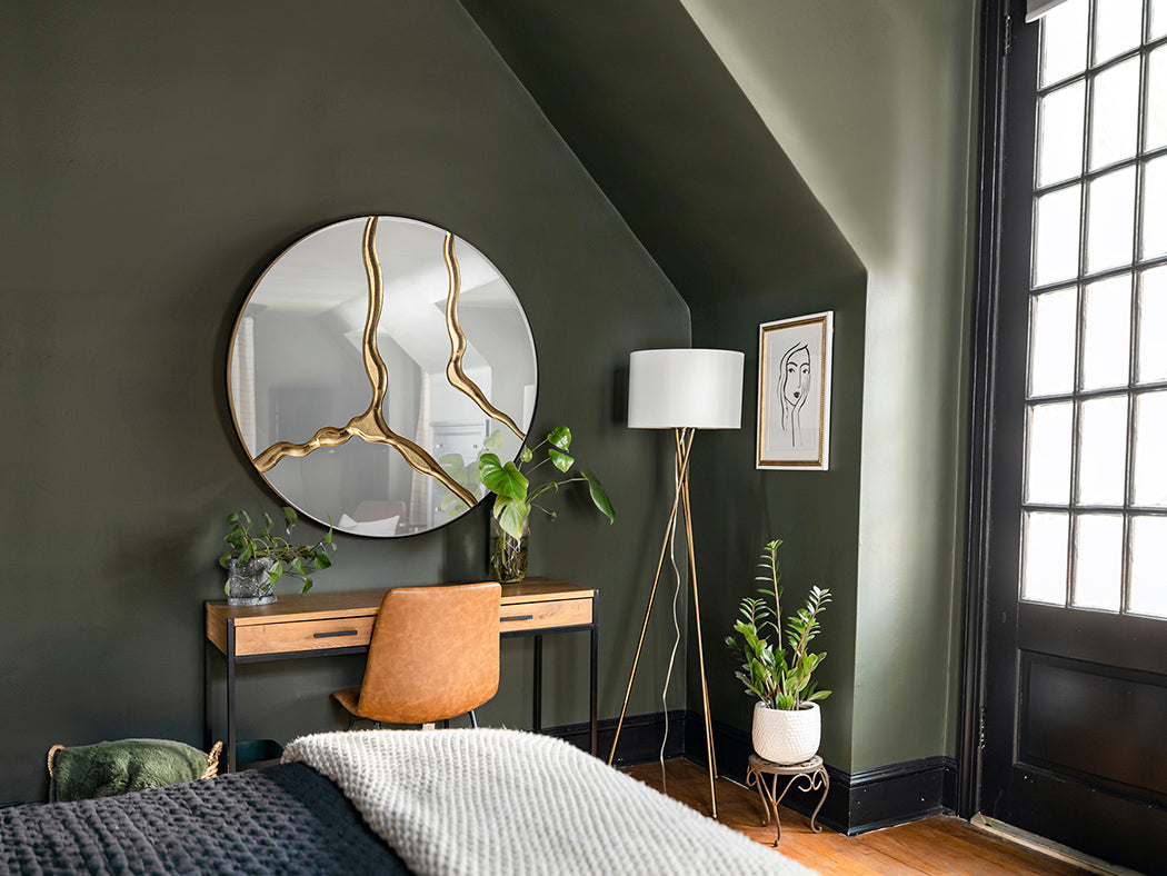 Gold Leaf Circles Mirror D100
