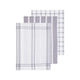 Doro Set Of Three Waffle Grey And White Tea Towels