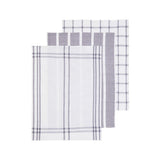 Doro Set Of Three Waffle Grey And White Tea Towels