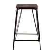 District Black Metal And Elm Wood Stool