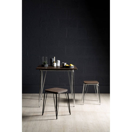 District Black Metal / Elm Small Wood Stool