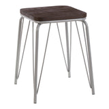 District Grey Metal / Elm Small Wood Stool