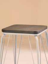 District Grey Metal / Elm Small Wood Stool
