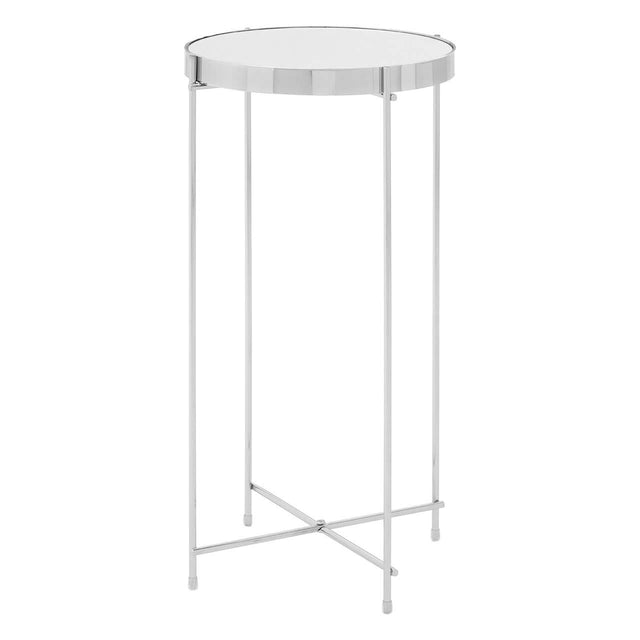 Allure Silver Mirror Tall Side Table