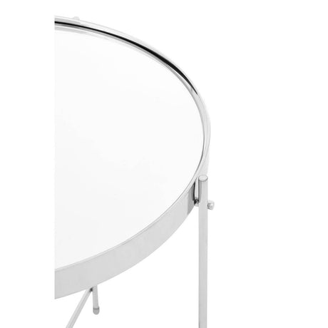Allure Silver Mirror Low Side Table