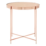 Allure Pink Mirror Low Side Table