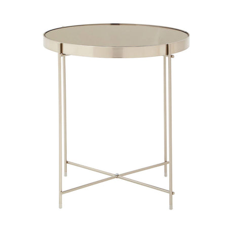 Allure Grey Mirror Low Side Table
