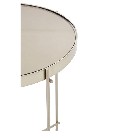 Allure Grey Mirror Low Side Table