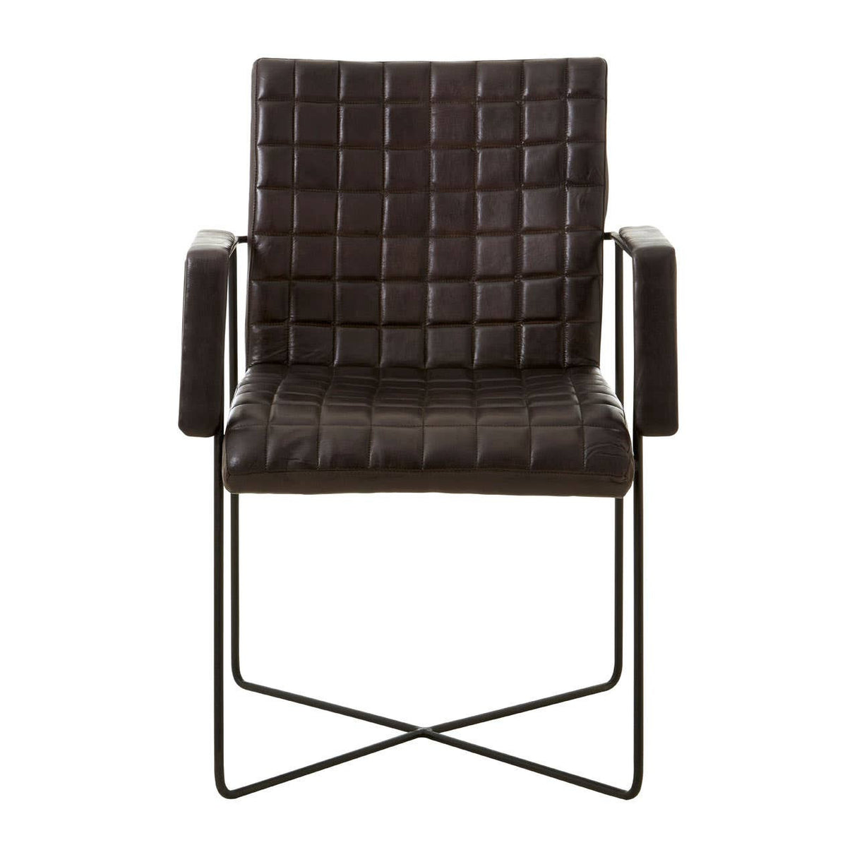 Buffalo Black Leather Quilted Chair