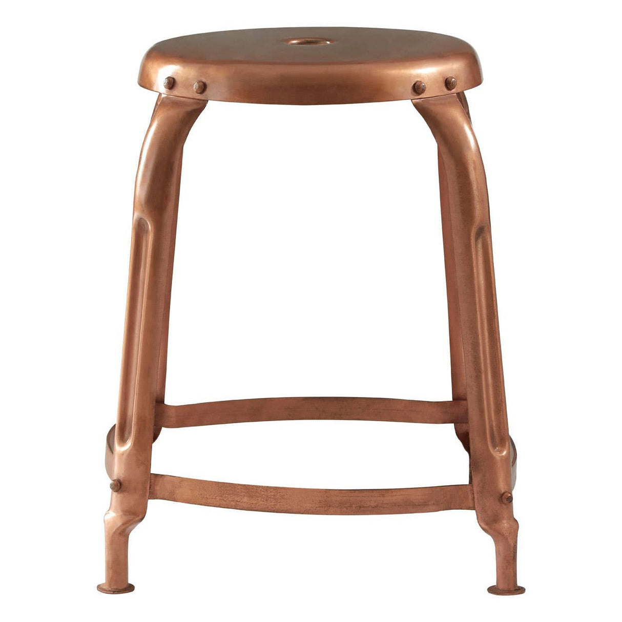 Crest Copper Finish Metal Bar Stool