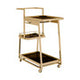 Novo 3 Tier Black Glass and Gold Finish Trolley