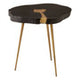 Asamra Black Acacia Wood and Gold Live Edge Side Table