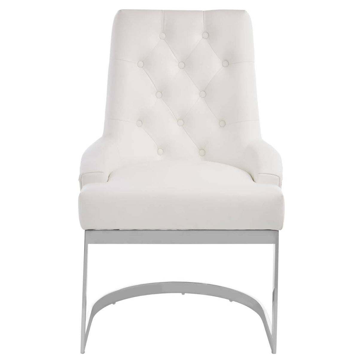 Azalea Tufted Ivory Faux Leather Dining Chair