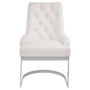 Azalea Tufted Ivory Faux Leather Dining Chair