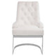 Azalea Tufted Ivory Faux Leather Dining Chair