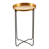 Templar Gold Finish Top Side Table