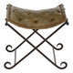 Buffalo Grey Leather And Iron Stool