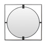Trento Large Square Black Metal Frame Round Insert Wall Mirror