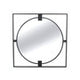 Trento Small Square Black Metal Frame Round Insert Wall Mirror