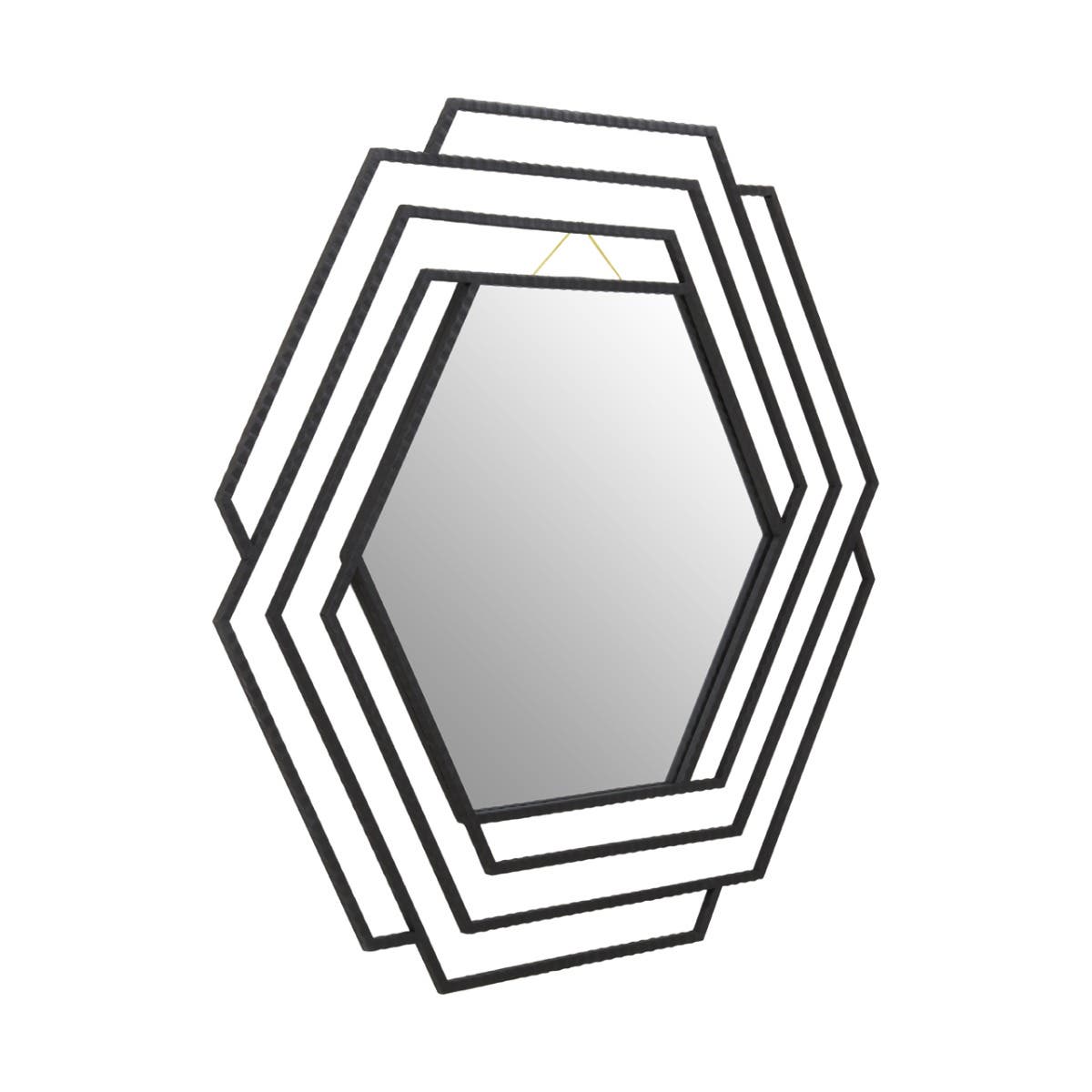 Beauly Black Finish Hexagonal Wall Mirror