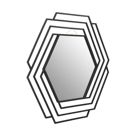 Beauly Black Finish Hexagonal Wall Mirror