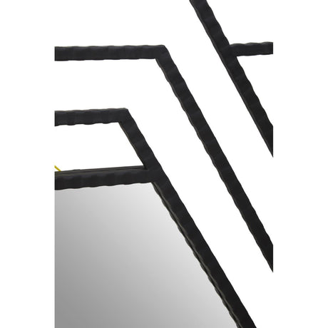 Beauly Black Finish Hexagonal Wall Mirror